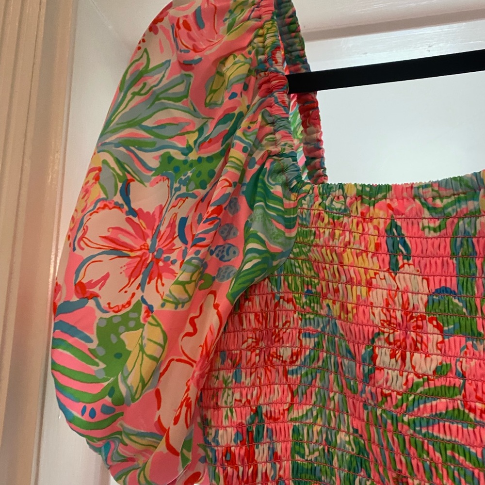 Lilly Pillitzer Floral Puff Sleeve Nap Dress - Picture 4 of 5